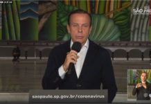 Governador João Doria decreta quarentena em todo estado