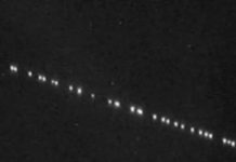 Satélites da rede Starlink são avistados no céu de Vargem