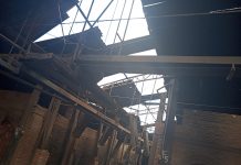 Vendaval destelhou cerâmica