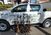 Polícia Ambiental encontrou armas em açude em Grama