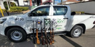 Polícia Ambiental encontrou armas em açude em Grama