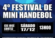 Neste sábado, dia 17, acontece o 4º Festival de Mini-Handebol