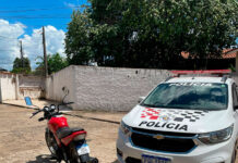 Motocicleta adulterada foi apreendida pela PM