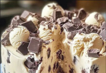 Torta Gelada de Sorvete com pedaços de chocolate