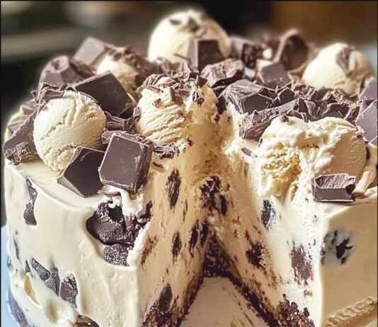 Torta Gelada de Sorvete com pedaços de chocolate