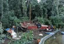 Ônibus tomba na Estrada de São Roque e mata duas trabalhadoras rurais