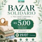 Bazar Solidário acontece neste domingo
