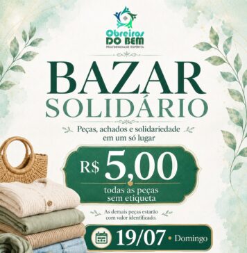 Bazar Solidário acontece neste domingo