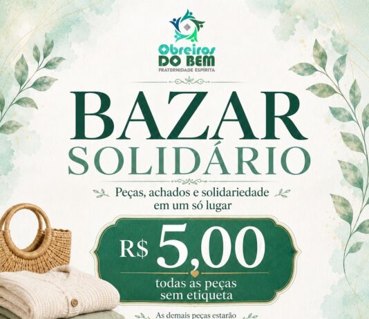 Bazar Solidário acontece neste domingo