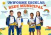 Três mil alunos da rede municipal começam a receber uniformes na semana que vem