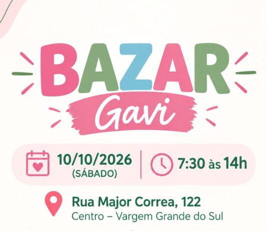 Bazar do GAVI acontece neste sábado, dia 10